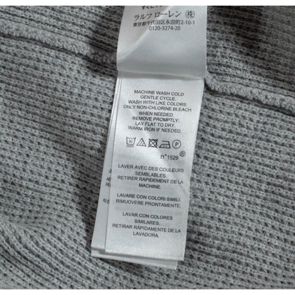 Lauren Ralph Lauren Womens Size Large Waffle Knit Grey Hoody Pullover Minimalist - Picture 6 of 6